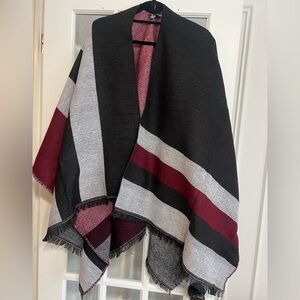 Striped Black and Red Shawl